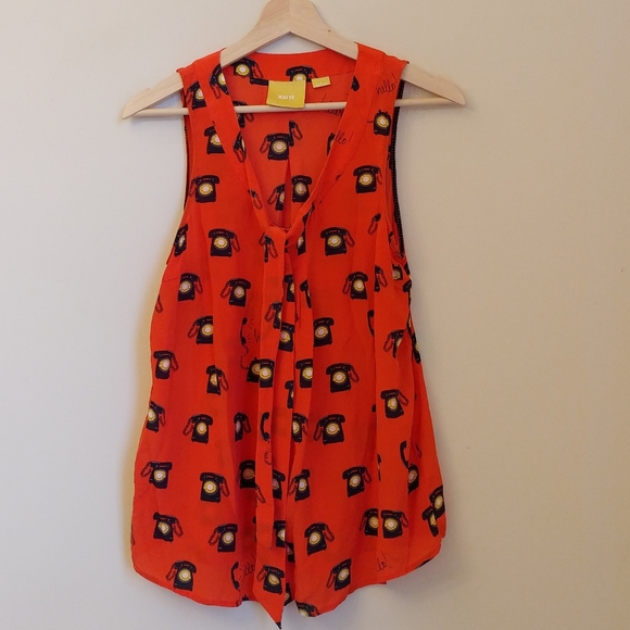 Maeve Anthropologie Ring True Telephone Blouse - Picture 3 of 7